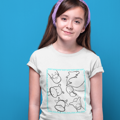 Ausmalshirt Süße Tiere - Plotterdatei