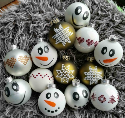 Weihnachtskugeln, Schneemann, Flocke und Co. -Plotterdatei